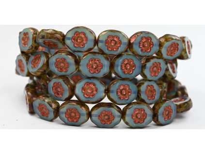 Flowers in oval 14x11mm - Table cut beads