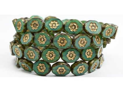 Flowers in oval 14x11mm - Table cut beads