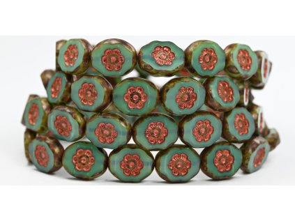 Flowers in oval 14x11mm - Table cut beads