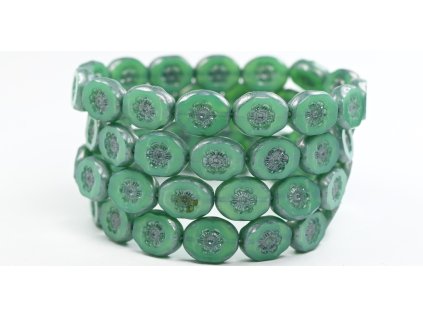 Flowers in oval 14x11mm - Table cut beads