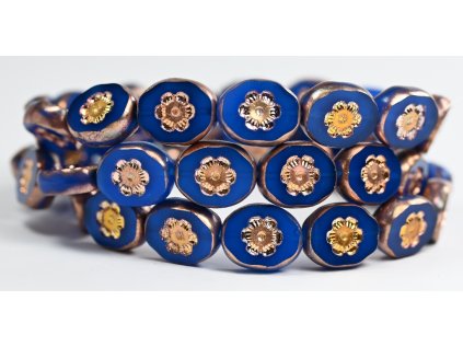 Flowers in oval 14x11mm - Table cut beads