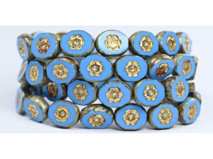 Flowers in oval 14x11mm - Table cut beads