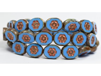 Flowers in oval 14x11mm - Table cut beads