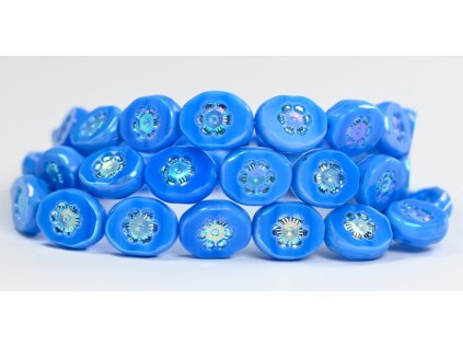 Flowers in oval 14x11mm - Table cut beads