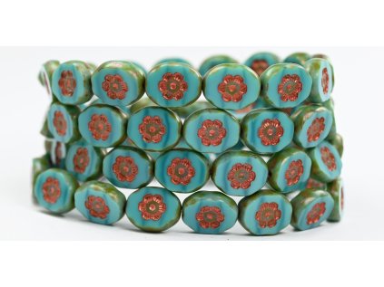 Flowers in oval 14x11mm - Table cut beads