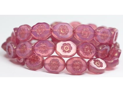 Flowers in oval 14x11mm - Table cut beads