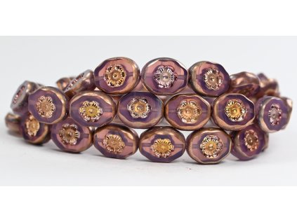 Flowers in oval 14x11mm - Table cut beads