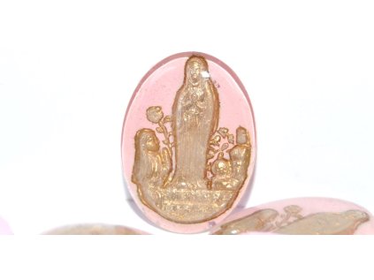 Cabochon -20x15mm- Religious motifinscription: VIEREEDE LOURDES