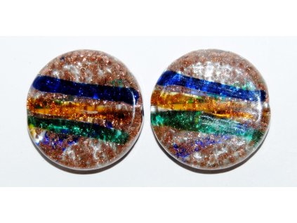 Lamp Beads - Lines with aventurine - 30mm