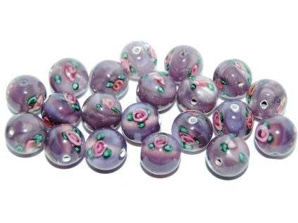 Lamp Beads - Flower in the bead - 10mm