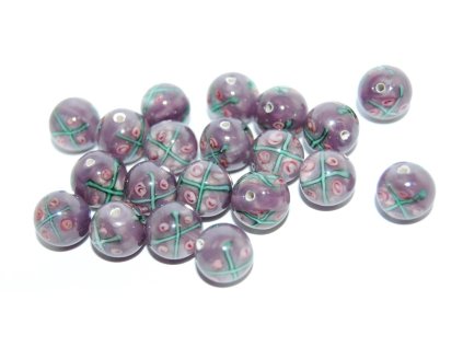 Lamp Beads - Flower in the bead - 10mm -with FLOWERS