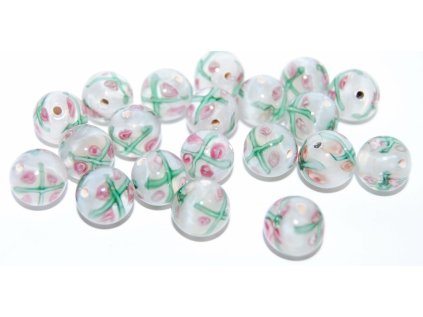 Lamp Beads - Flower in the bead - 10mm -with FLOWERS