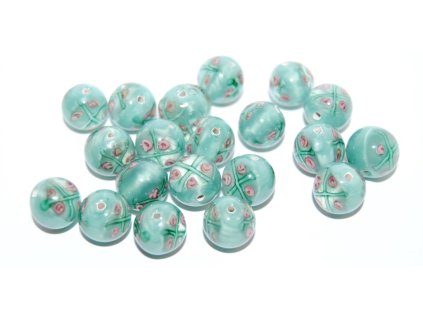 Lamp Beads - Flower in the bead - 10mm -with FLOWERS