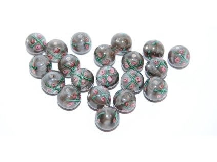 Lamp Beads - Flower in the bead - 10mm -with FLOWERS
