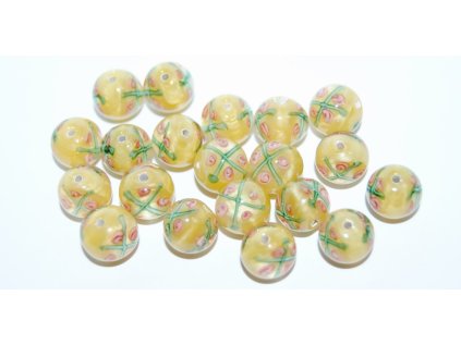 Lamp Beads - Flower in the bead - 10mm -with FLOWERS