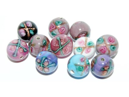 Lamp Beads - Flower in the bead - 10mm -with FLOWERS