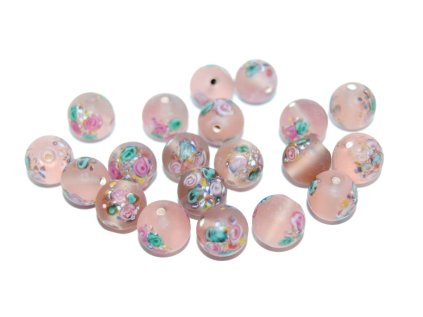 Lamp Beads - Flower in the bead - 10mm -on the MATT