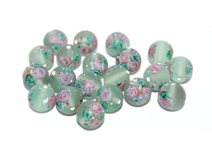 Lamp Beads - Flower in the bead - 10mm -on the MATT