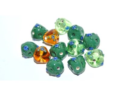 Lamp Beads - Flower in the bead - 10mm -as triangle