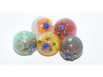 Lamp Beads - Flower in the bead - 10mm -with FLOWERS