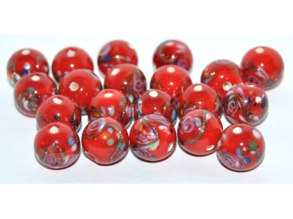 Lamp Beads - 10mm -Flower with Aventurine