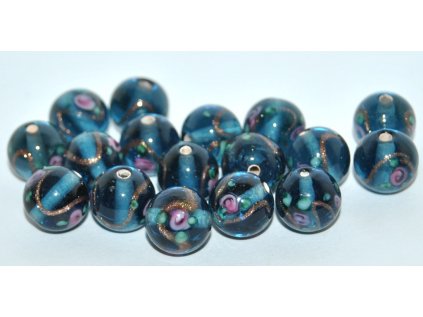 Lamp Beads - 10mm -Flower with Aventurine