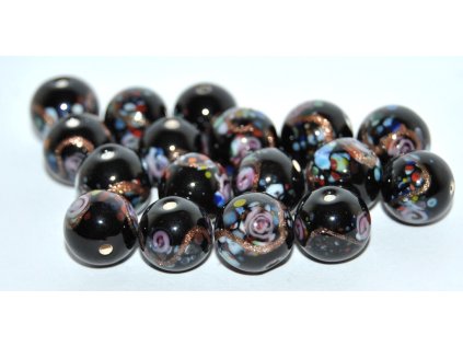 Lamp Beads - 10mm -Flower with Aventurine