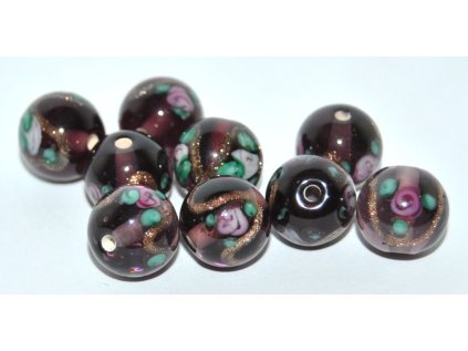 Lamp Beads - 10mm -Flower with Aventurine