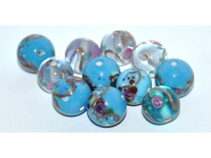 Lamp Beads - 10mm -Flower with Aventurine