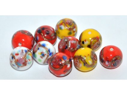 Lamp Beads - 10mm -Flower with Aventurine