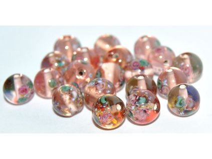 Lamp Beads - Flower in the bead - 10mm -with FLOWERS