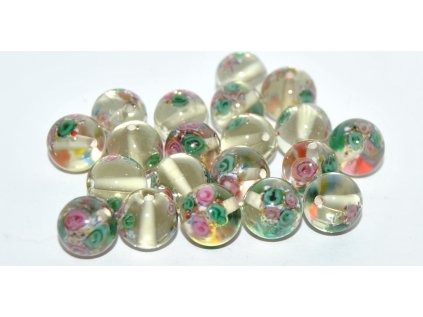 Lamp Beads - Flower in the bead - 10mm -with FLOWERS