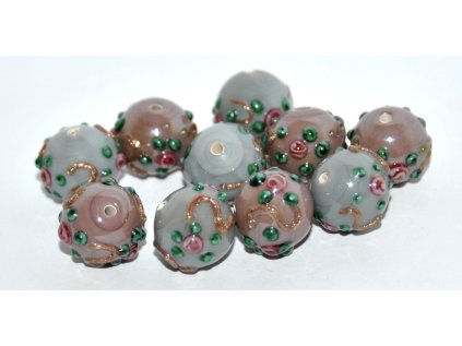 Lamp Beads - Flower in the bead - 10mm
