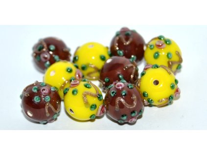 Lamp Beads - Flower in the bead - 10mm