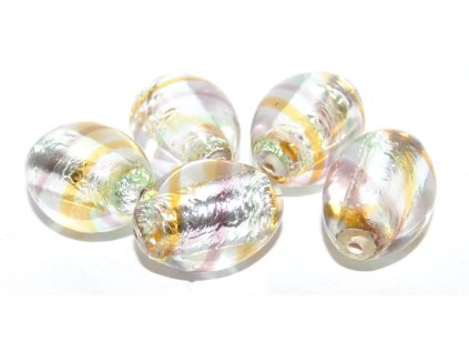 Oval 16x14mm with silver plate -Lamp Beads