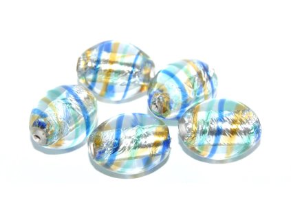 Oval 16x14mm with silver plate -Lamp Beads