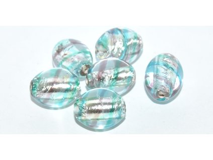 Oval 16x14mm with silver plate -Lamp Beads