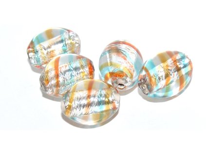 Oval 16x14mm with silver plate -Lamp Beads