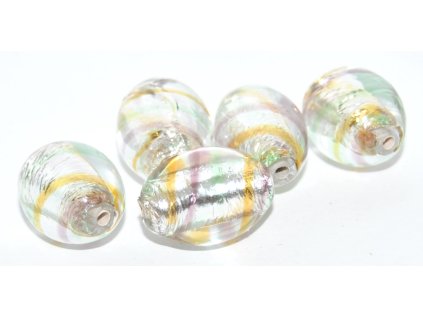 Oval 15x12mm with silver plate -Lamp Beads