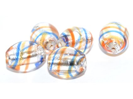 Oval 15x12mm with silver plate -Lamp Beads