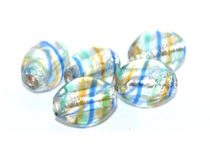 Oval 15x12mm with silver plate -Lamp Beads