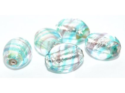 Oval 15x12mm with silver plate -Lamp Beads