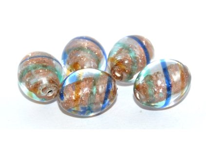 Oval 15x12mm with aventurine plate -Lamp Beads