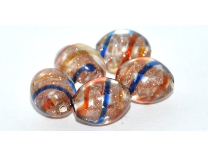 Oval 15x12mm with aventurine plate -Lamp Beads