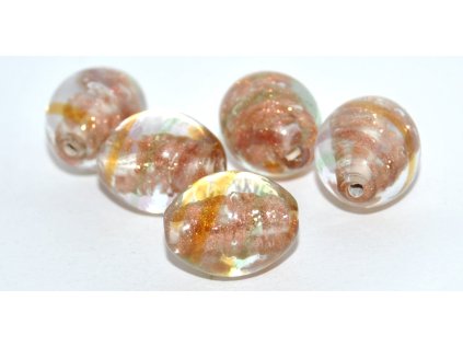 Oval 15x12mm with aventurine plate -Lamp Beads