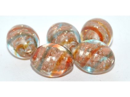 Oval 15x12mm with aventurine plate -Lamp Beads