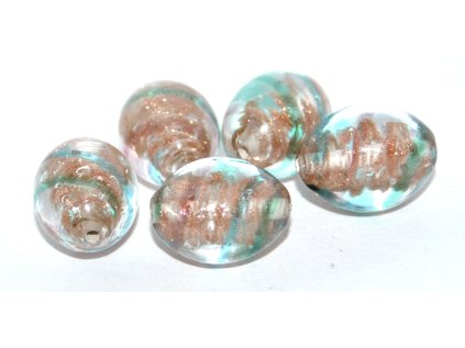 Oval 15x12mm with aventurine plate -Lamp Beads