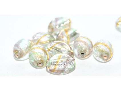 Oval 14x10mm with silver plate -Lamp Beads
