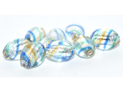 Oval 14x10mm with silver plate -Lamp Beads