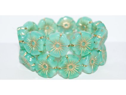 Hawaii flowers 20mmURANIUM GLASS